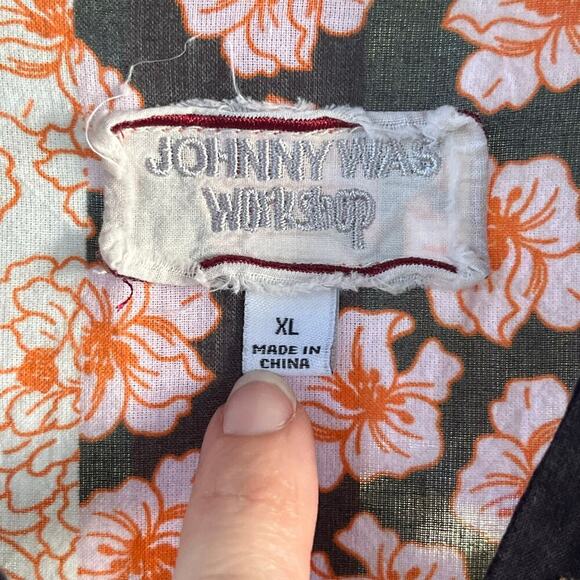 Johnny Was Workshop Flora Tie Back Midi Dress Pink Floral Size XL - Picture 13 of 14